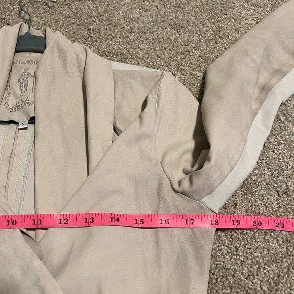 My Tribe 100& Genuine Leather Tan Lightweight Open Jacket Small - Picture 11 of 12